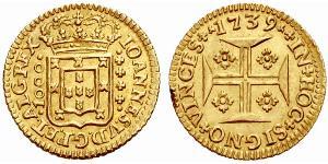 1000 Reis Regno del Portogallo (1139-1910) Oro Giovanni V del Portogallo (1689-1750)