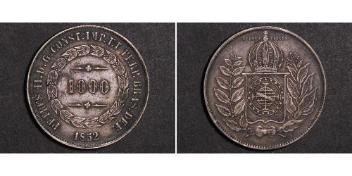 1000 Reis Imperio del Brasil (1822-1889) Plata 
