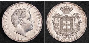 1000 Reis Reino de Portugal (1139-1910) Plata Carlos I de Portugal (1863-1908)