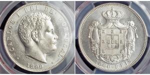 1000 Reis Reino de Portugal (1139-1910) Plata Carlos I de Portugal (1863-1908)