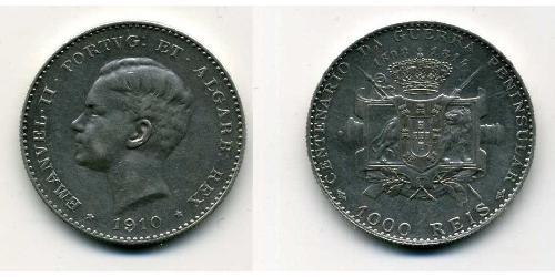 1000 Reis Kingdom of Portugal (1139-1910) Silber Manuel II of Portugal (1889-1932)