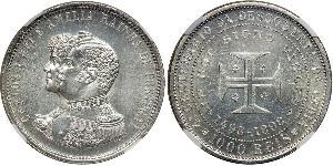 1000 Reis Kingdom of Portugal (1139-1910) Silver Carlos I of Portugal (1863-1908)