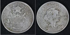 1000 Reis 巴西 銀 