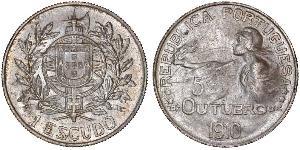 1000 Reis / 1 Escudo Première République portugaise (1910 - 1926) Argent 
