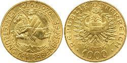 1000 Shilling Republic of Austria (1955 - ) Gold 