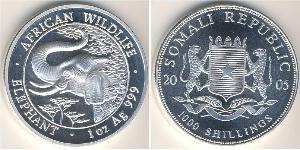 1000 Shilling Somalia Silber 
