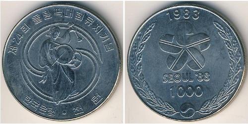 1000 Won Corea del Sur Níquel/Cobre 