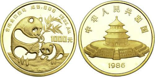 1000 Yuan Volksrepublik China Gold 