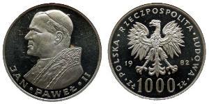 1000 Zloty République populaire de Pologne (1952-1990)  John Paul II (1920 - 2005)