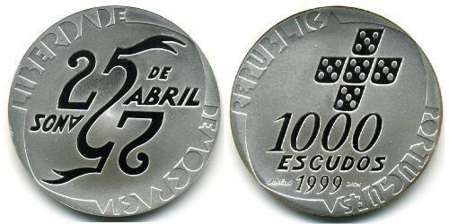 1000 Ескудо Португальська Республіка (1975 - ) Срібло 