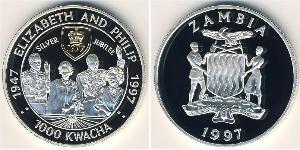 1000 Квача Замбия (1964 - ) Серебро 