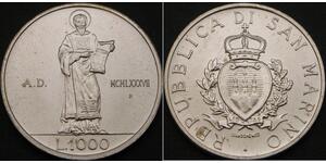 1000 Лира Сан-Марино (301 - ) Серебро 
