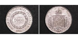 1000 Рейс Бразильская империя (1822-1889) Серебро Педру II (император Бразилии) (1825 - 1891)