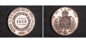 1000 Рейс Бразильская империя (1822-1889) Серебро Педру II (император Бразилии) (1825 - 1891)