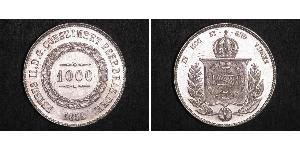 1000 Рейс Бразильская империя (1822-1889) Серебро Педру II (император Бразилии) (1825 - 1891)