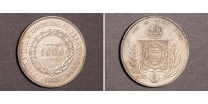 1000 Рейс Бразильская империя (1822-1889) Серебро Педру II (император Бразилии) (1825 - 1891)