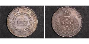 1000 Рейс Бразильская империя (1822-1889) Серебро Педру II (император Бразилии) (1825 - 1891)