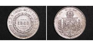1000 Рейс Бразильська імперія (1822-1889) Срібло Педру II (імператор Бразилії) (1825 - 1891)
