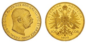 100 Corona Österreich-Ungarn (1867-1918) Gold Franz Joseph I (1830 - 1916)