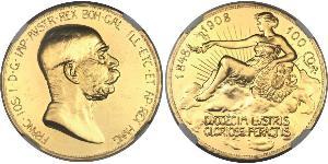 100 Corona Österreich-Ungarn (1867-1918) Gold Franz Joseph I (1830 - 1916)