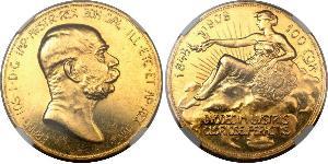 100 Corona Imperio austrohúngaro (1867-1918) Oro Franz Joseph I (1830 - 1916)