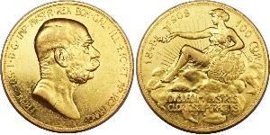 100 Corona Австро-Венгрия (1867-1918) Золото Франц Иосиф I (1830 - 1916)