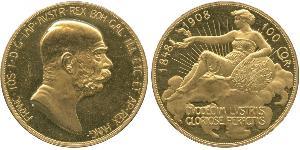 100 Corona Австро-Венгрия (1867-1918) Золото Франц Иосиф I (1830 - 1916)