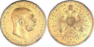 100 Corona Австро-Угорщина (1867-1918) Золото Франц Иосиф I (1830 - 1916)