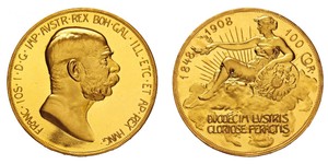 100 Corona Австро-Угорщина (1867-1918) Золото Франц Иосиф I (1830 - 1916)