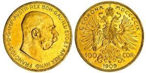100 Corona Австро-Угорщина (1867-1918) Золото Франц Иосиф I (1830 - 1916)
