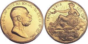 100 Corona Австро-Угорщина (1867-1918) Золото Франц Иосиф I (1830 - 1916)