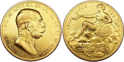 100 Corona Австро-Угорщина (1867-1918) Золото Франц Иосиф I (1830 - 1916)