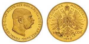 100 Corona 奥匈帝国 (1867 - 1918) 金 弗朗茨·约瑟夫一世 (1830 - 1916)