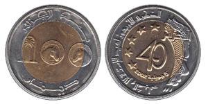 100 Dinar Algeria (1962 - ) Bimetall 
