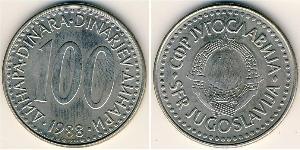 100 Dinar Sozialistische Föderative Republik Jugoslawien (1943 -1992) Kupfer/Zink/Nickel 