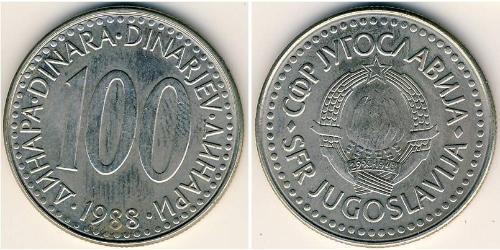 100 Dinar Sozialistische Föderative Republik Jugoslawien (1943 -1992) Kupfer/Zink/Nickel 