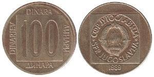 100 Dinar République fédérative socialiste de Yougoslavie (1943 -1992) Laiton 