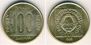 100 Dinar Sozialistische Föderative Republik Jugoslawien (1943 -1992) Messing 