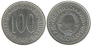 100 Dinaro República Federativa Socialista de Yugoslavia (1943 -1992) Cobre/Zinc 