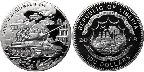 100 Dollar Liberia (1847 - ) Argent 