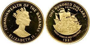 100 Dollar Bahamas (1973 - ) Or Elizabeth II (1926-2022)