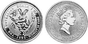 100 Dollar Australien (1939 - ) Platin 