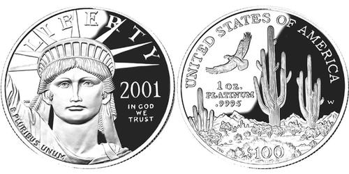 100 Dollar Vereinigten Staaten von Amerika (1776 - ) Platin 