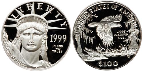 100 Dollar Vereinigten Staaten von Amerika (1776 - ) Platin 