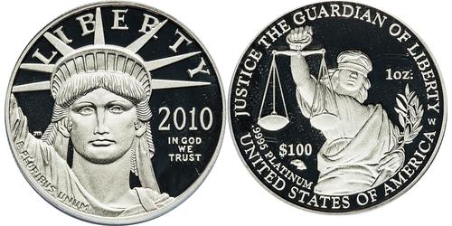 100 Dollar Vereinigten Staaten von Amerika (1776 - ) Platin 