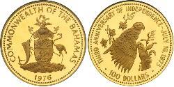 100 Dollar Bahamas (1973 - ) 金 