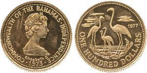 100 Dollar Bahamas (1973 - ) 金 伊丽莎白二世 (1926-2022)