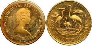 100 Dollar Bahamas (1973 - ) 金 伊丽莎白二世 (1926-2022)