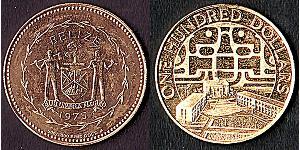 100 Dollaro Belize (1981 - ) Oro 