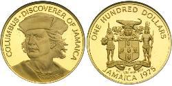 100 Dollaro Giamaica (1962 - ) Oro Cristoforo Colombo (1451 - 1506)